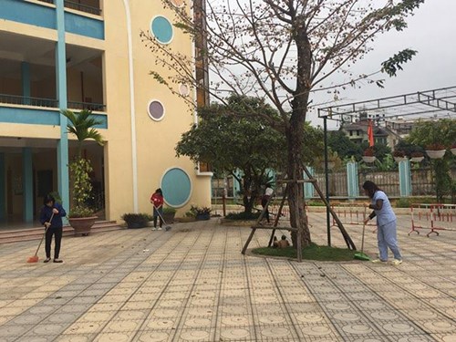 Trường mầm non Phúc Đồng duy trì lịch tổng vệ sinh chiều thứ sáu hàng tuần.